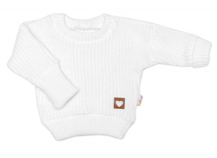 Rastúci oversize pletený svetrík pre bábätko, biela, 68/74 - Image 3