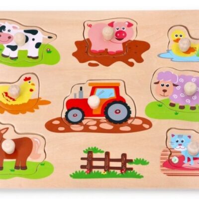Lelin Edukačný vkladačka, puzzle - Farma s traktorom