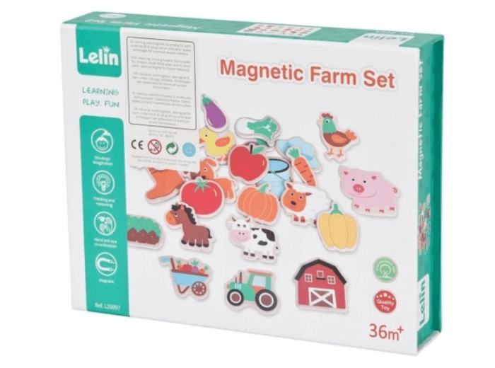 Lelin Drevená magnetická sada - 24ks - Image 2