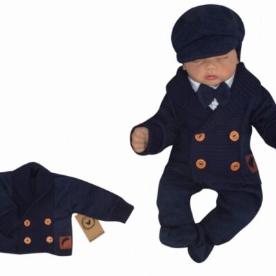Z&Z Pletený elegantný svetrík s gombíkmi Boy, granát, veľ. 68
