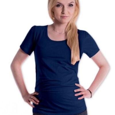 Be MaaMaa Tričko JOLY bavlna nielen pre tehotné - navy jeans