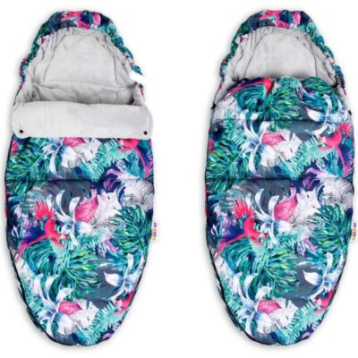 Baby Nellys Fusak maxi s Minky 105x50cm - Flowers, sivý