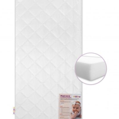 Detská matrac do postieľky BASIC, Baby Nellys, pena 120x60x10cm - biela