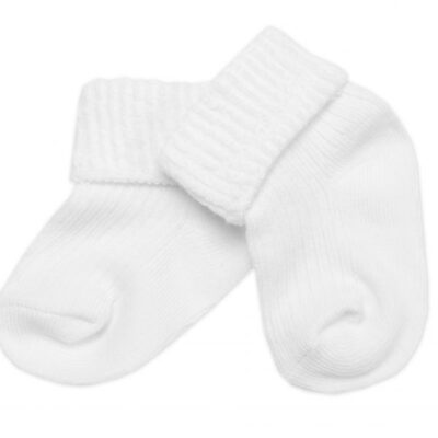Dojčenské ponožky, Baby Nellys, biele, veľ. 6-9 m