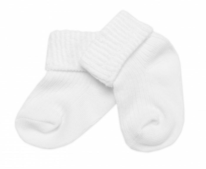 Dojčenské ponožky, Baby Nellys, biele, veľ. 6-9 m