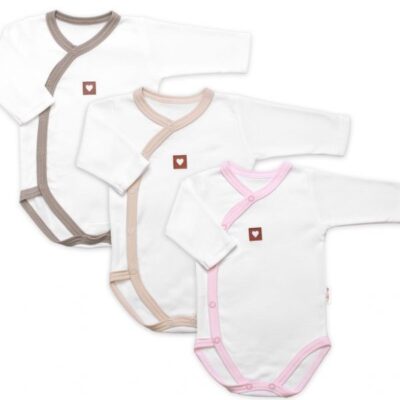 Rastúca výhodná sada, 3x Body pre bábätko Nature - ružová/béžová/taupe, veľ. 56/62