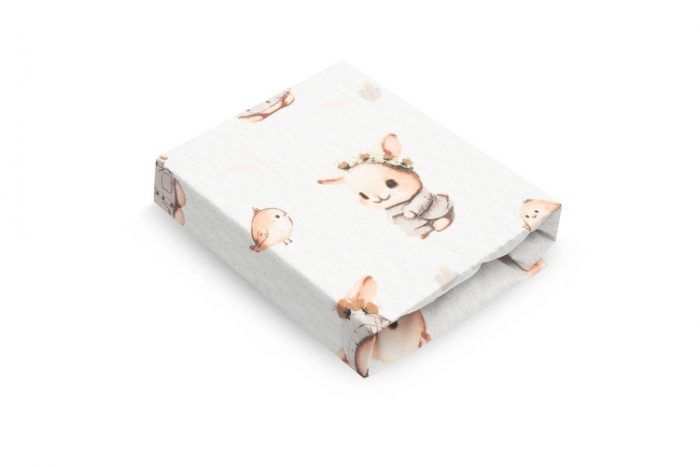 Prestieradlo do postieľky 60x120, Králičci, béžové - Image 2