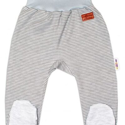 Baby Nellys Dojčenské polodupačky Monkey -prúžky / zv. šedý melírek, veľ. 74