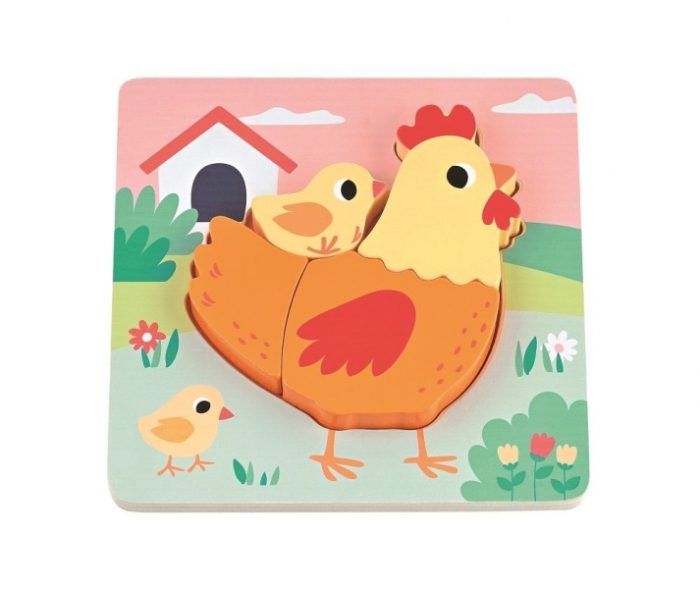 Sada 4 drevených puzzlí pre děti - farma - Image 4