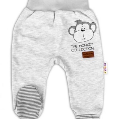 Baby Nellys Dojčenské polodupačky Monkey - sv. sivý melírek, veľ. 62