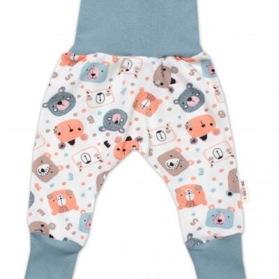 Tepláčiky - Baggy, bavlna Space Bear Pastel, Baby Nellys - mätové