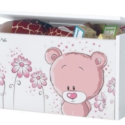 Box na hračky, truhlička Macko STYDLÍN růžový