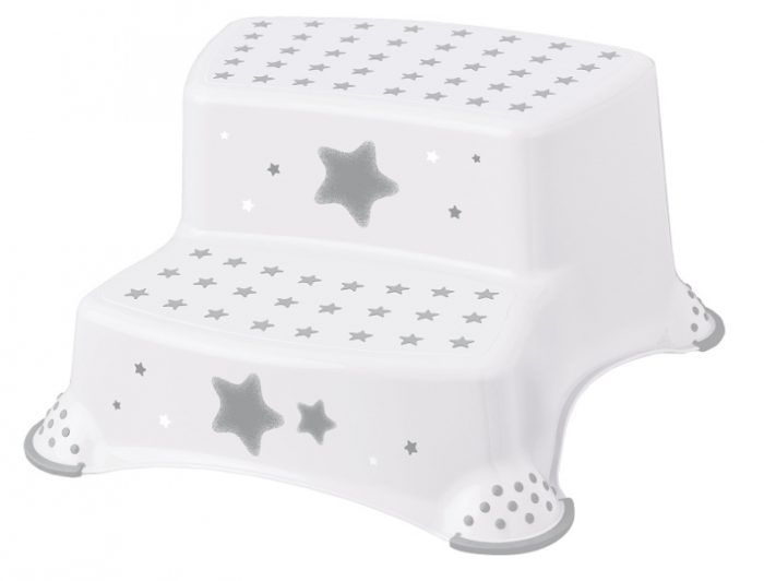 Baby Nellys Stolička - schodíky s protišmykom Baby Star - biele