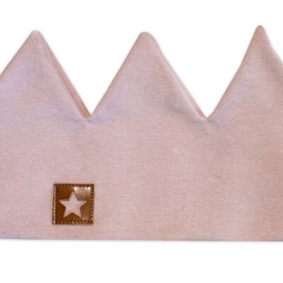 Dvojvrstvová čelenka, Baby Nellys Hand Made, bavlna, Korunka STAR - púdrovo ružová, 80/98